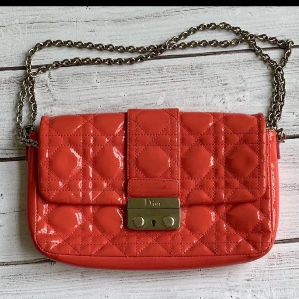 AUTHENTIC DIOR PINK LEATHER CLATCH